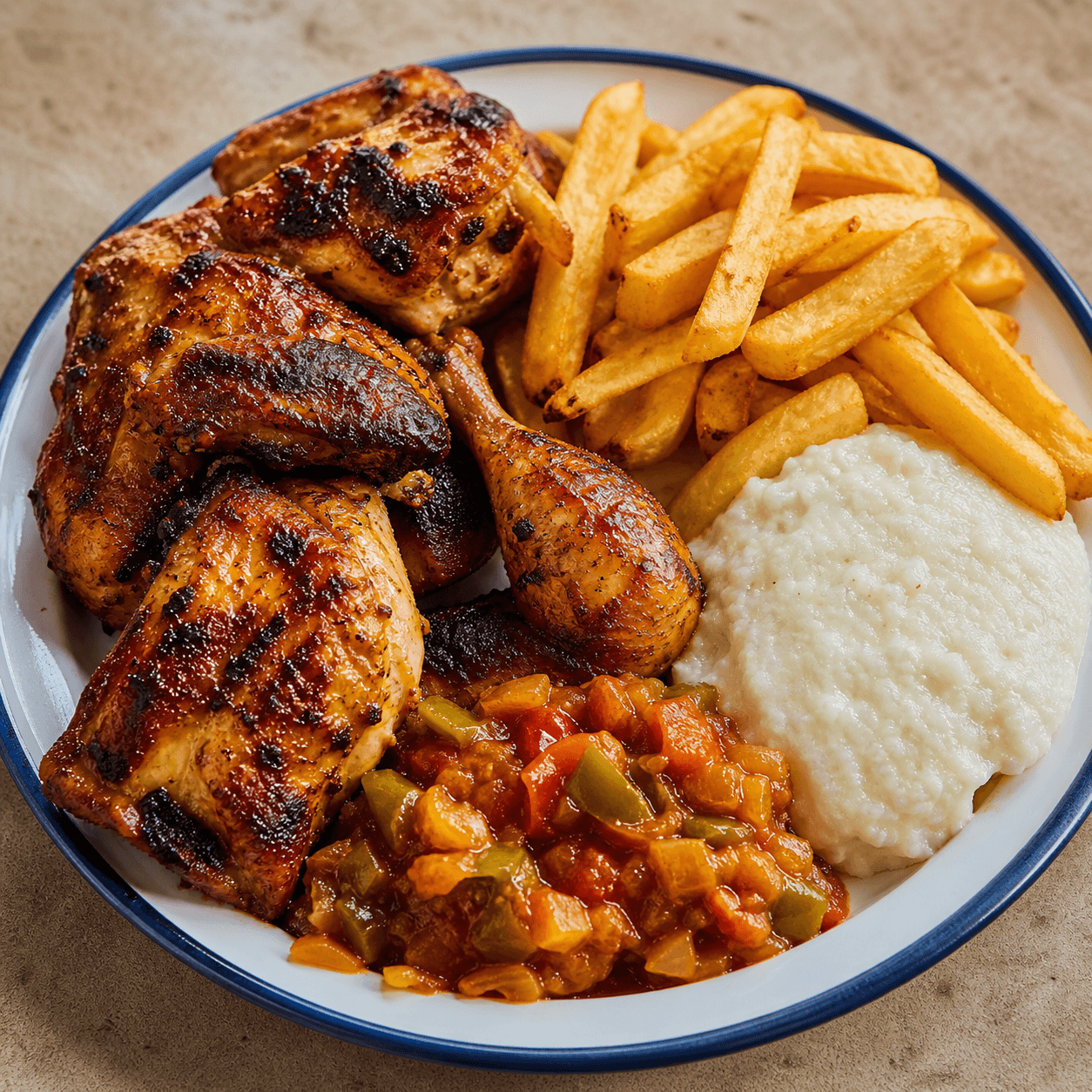 Local food from Nkomo's Fried Chicken